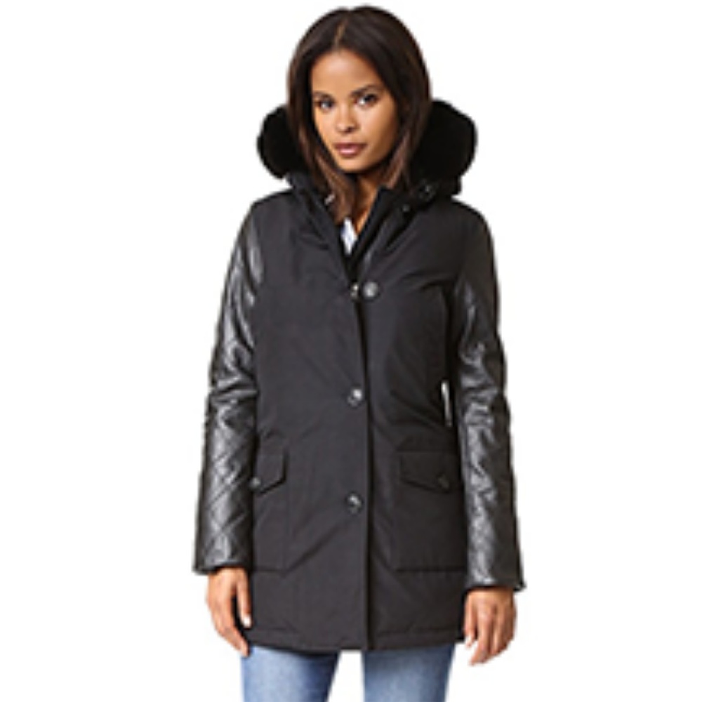 Woolrich Leather Sleeve Arctic Parka